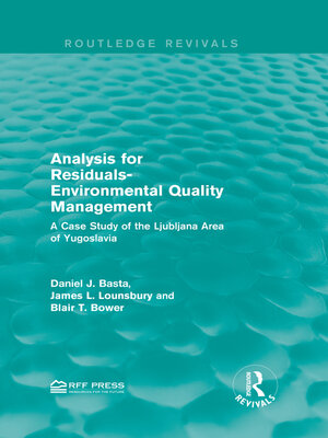 cover image of Analysis for Residuals-Environmental Quality Management